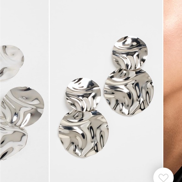 Adina Eden -Chunky Fluid double Disc *Shopbop* Silver Earrings - Picture 7 of 7